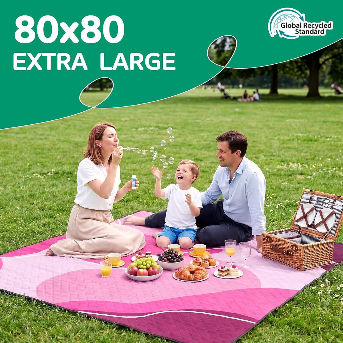 RYCHIC Extra Large Outdoor Picnic Blanket Camping Beach Mat Rug Adult Women Her Mother Day Sister Mom Gf Girlfriend Aunt Best Friend Friendship Grandma Bestie Wife Daughter Law Lady Happy Birthday