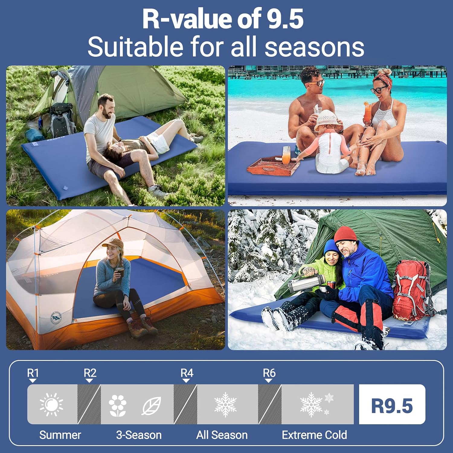 Elegear Self Inflating Sleeping Pad with Electric Pump 3.15" Memory Foam