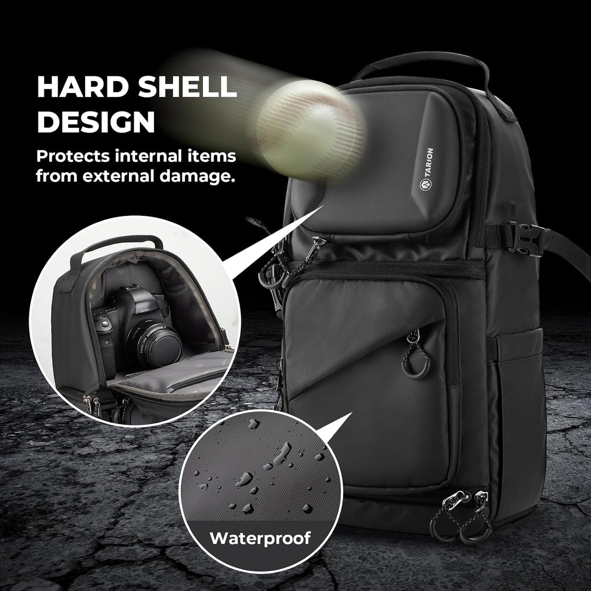TARION Camera Sling Bag Compact Photography Shoulder Bag, Black TR-S