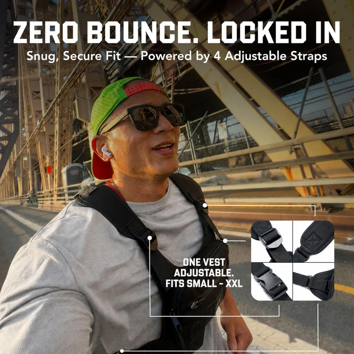 MVRK Water Resistant Running Vest Chest Pack, Phone Holder for Running, Lightweight Training Pack with Reflective Detail