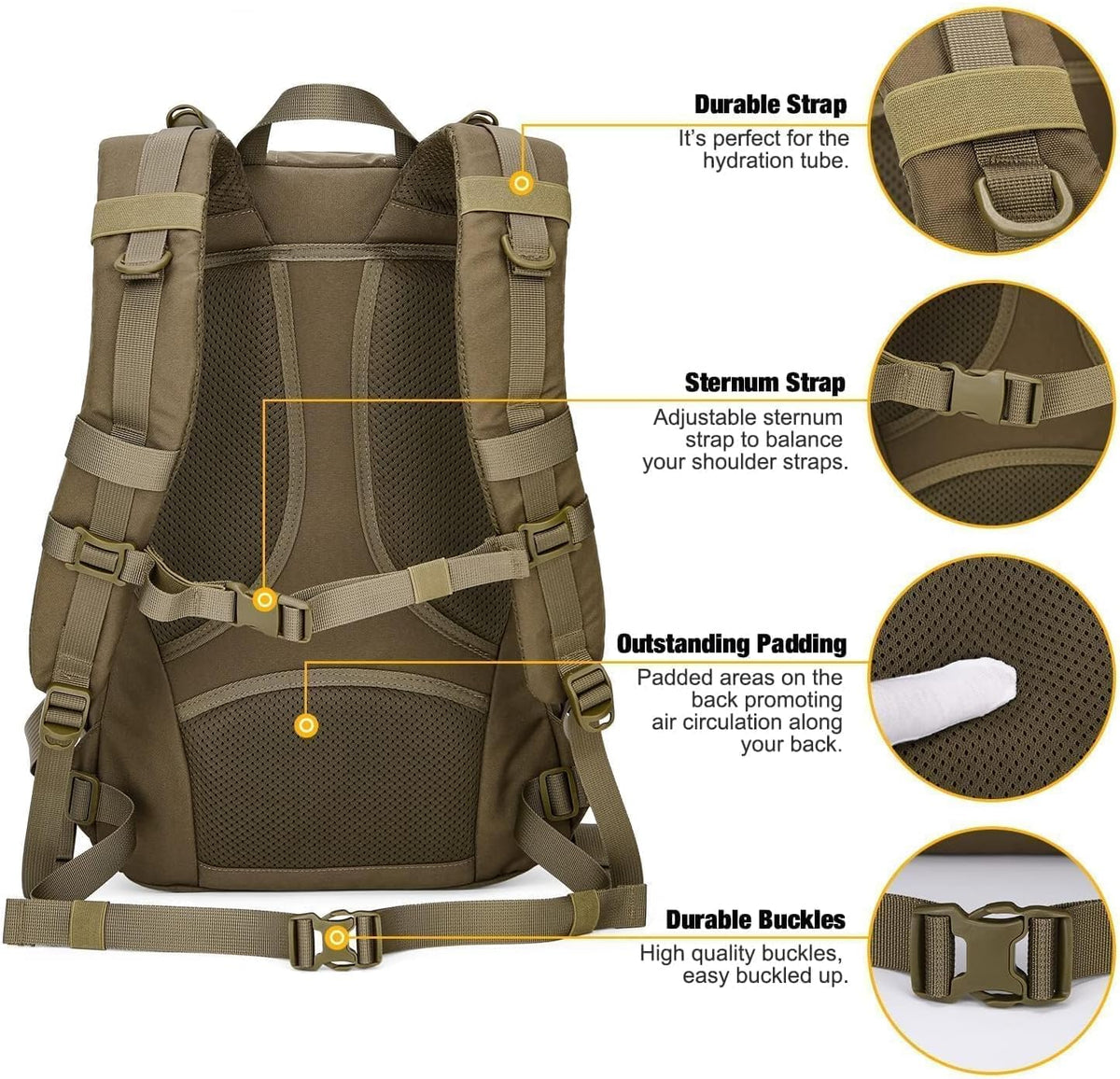 Mardingtop 25L Hiking Backpack,Lightweight Molle Tactical Backpack for Running,Hiking,Cycling,Motorcycle
