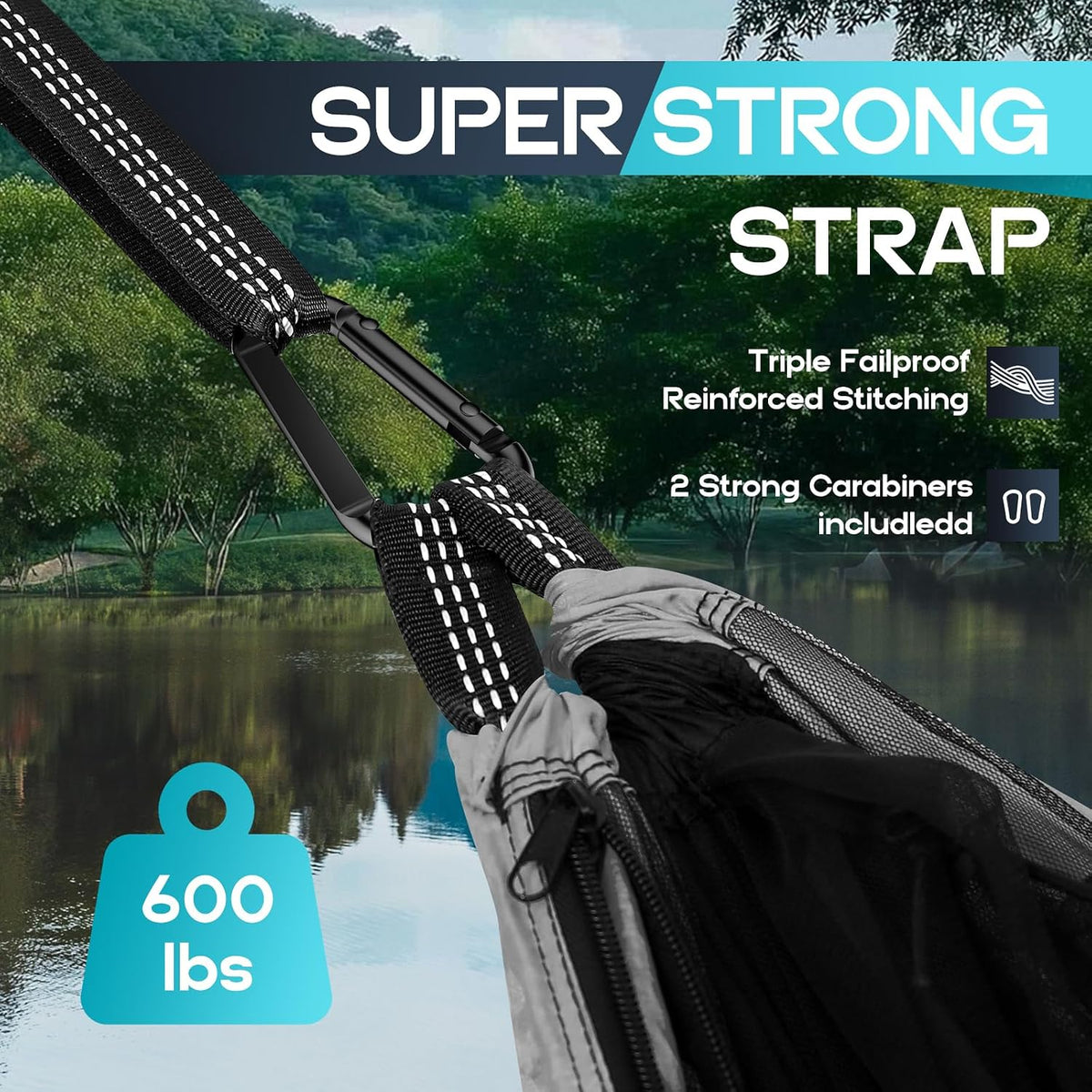 Camping Hammock Mosquito Net,Double & Single Portable Hammocks Hammocks with 2 Tree Straps,Hammock Tent for Travel Camping,Camping Accessories for Indoor Outdoor Hiking Backpacking Backyard Beach