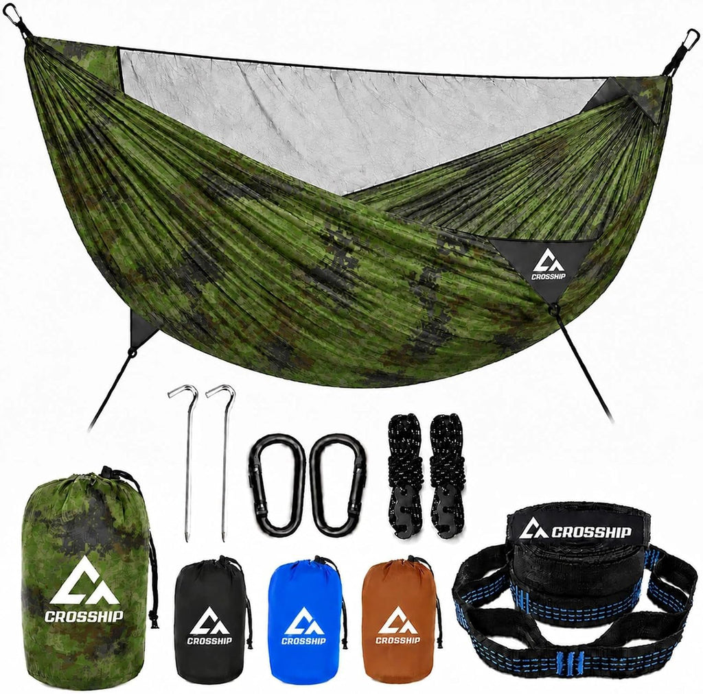 Camping Hammock Outdoor Portable, 2-in-1 Backpacking Hammock(Camo)