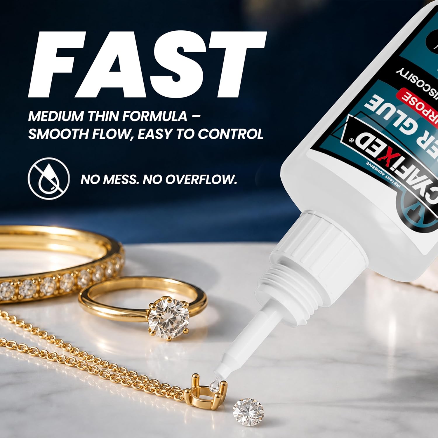 Fast Super Glue 120g, Medium-Thin CA Glue for Wood Ceramic Plastic Glass