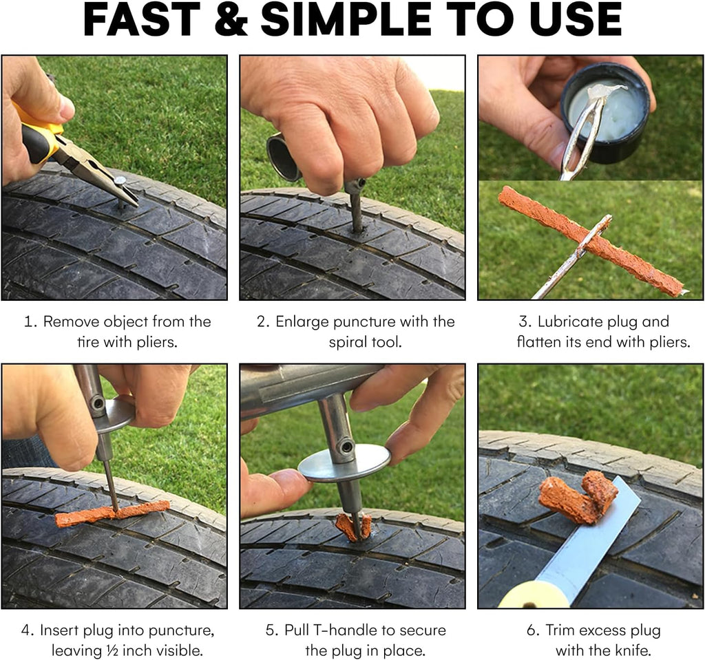 Boulder Tools Tire Plug Kit - Professional Tire Repair Kit