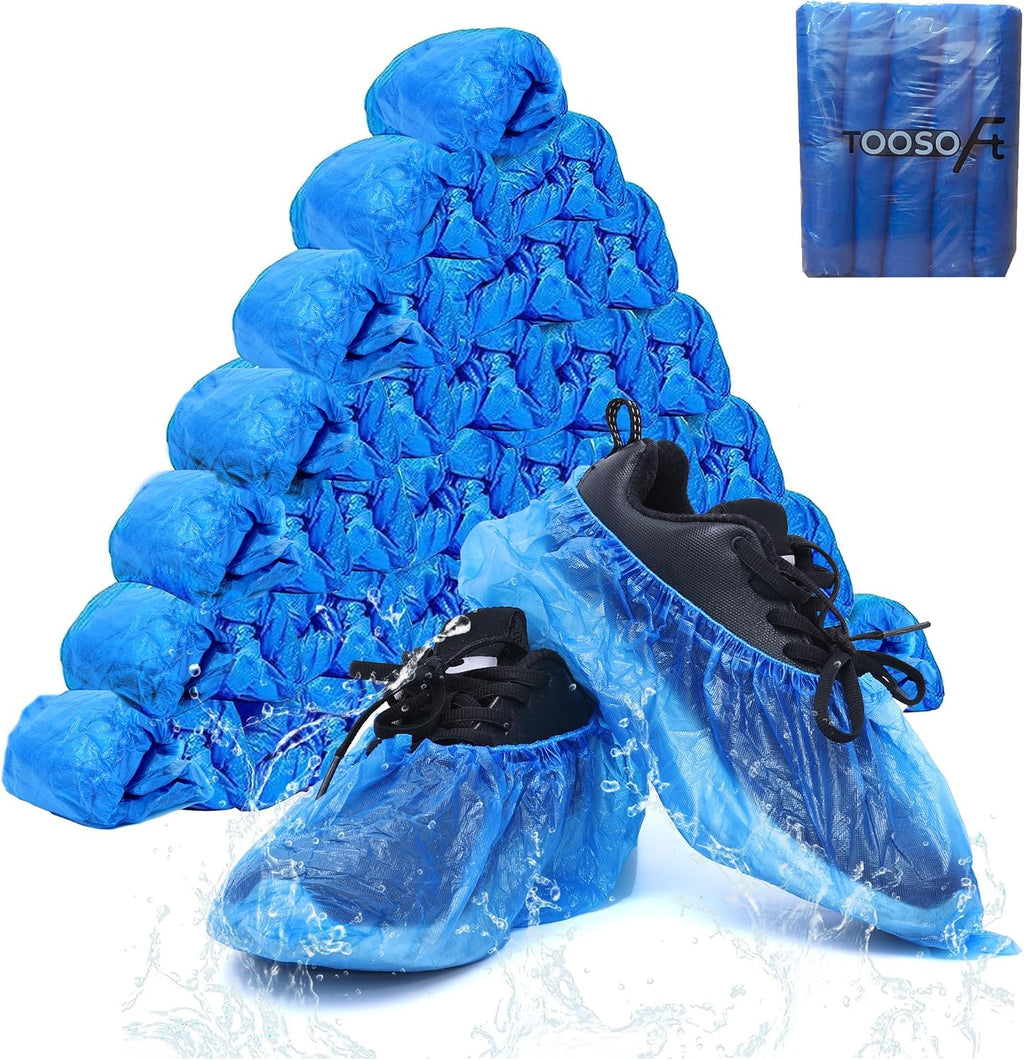 TOOSOFt Shoe Covers Disposable Non Slip Plastic Pack of 300 (150 Pairs)