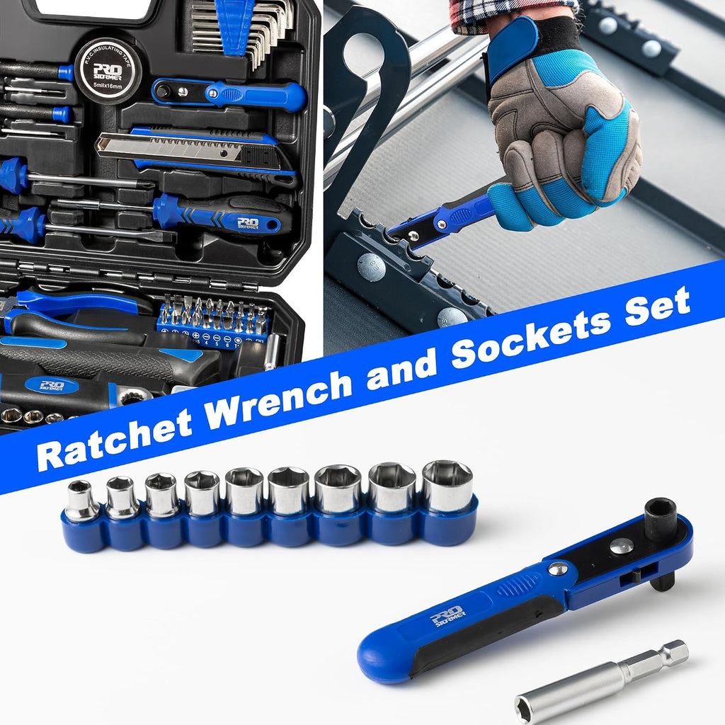 Prostormer 160-Piece Tool Set, General Household Tool Kit, Blue