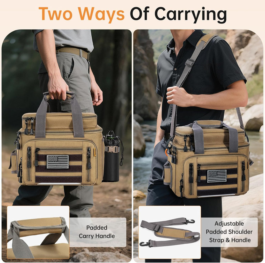 Fishing Tackle Bag - Holds 3400-3600 Size Tackle Boxes (Khaki)