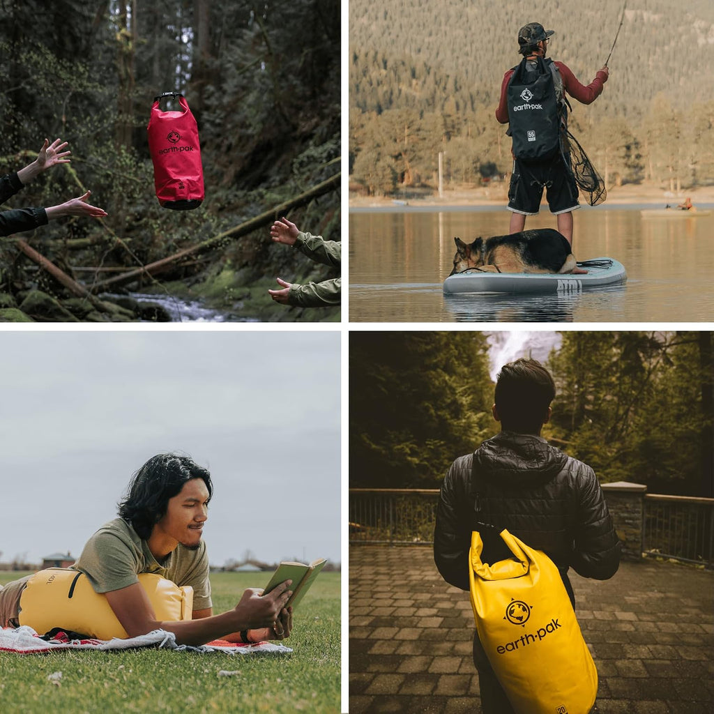 Earth Pak Waterproof Dry Bag with Zippered Pocket - Waterproof Dry Bag Backpack Keeps Gear Dry