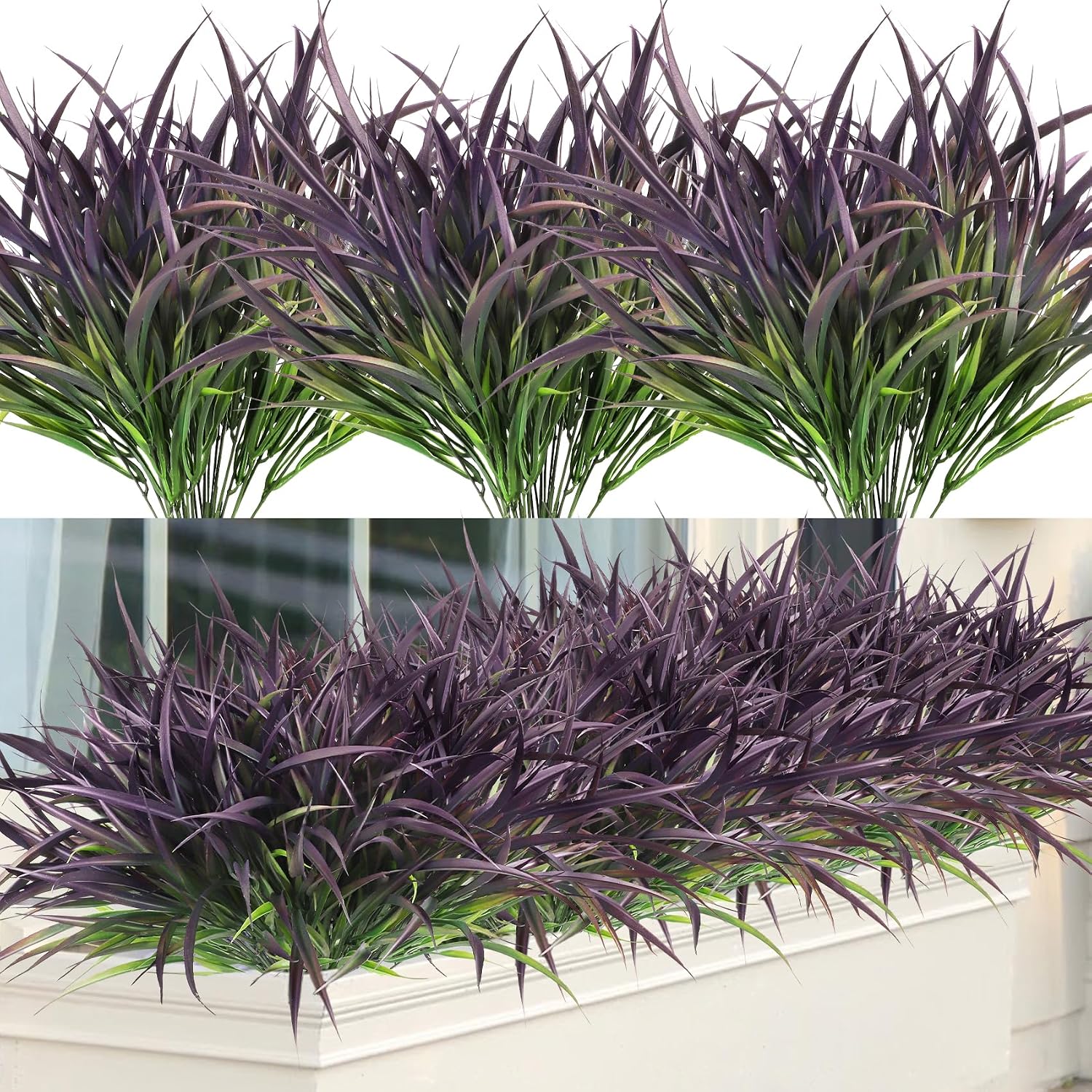 Ouddy Decor 16 Pcs Artificial Plants Outdoor Fake Fall Greenery Stems, Red