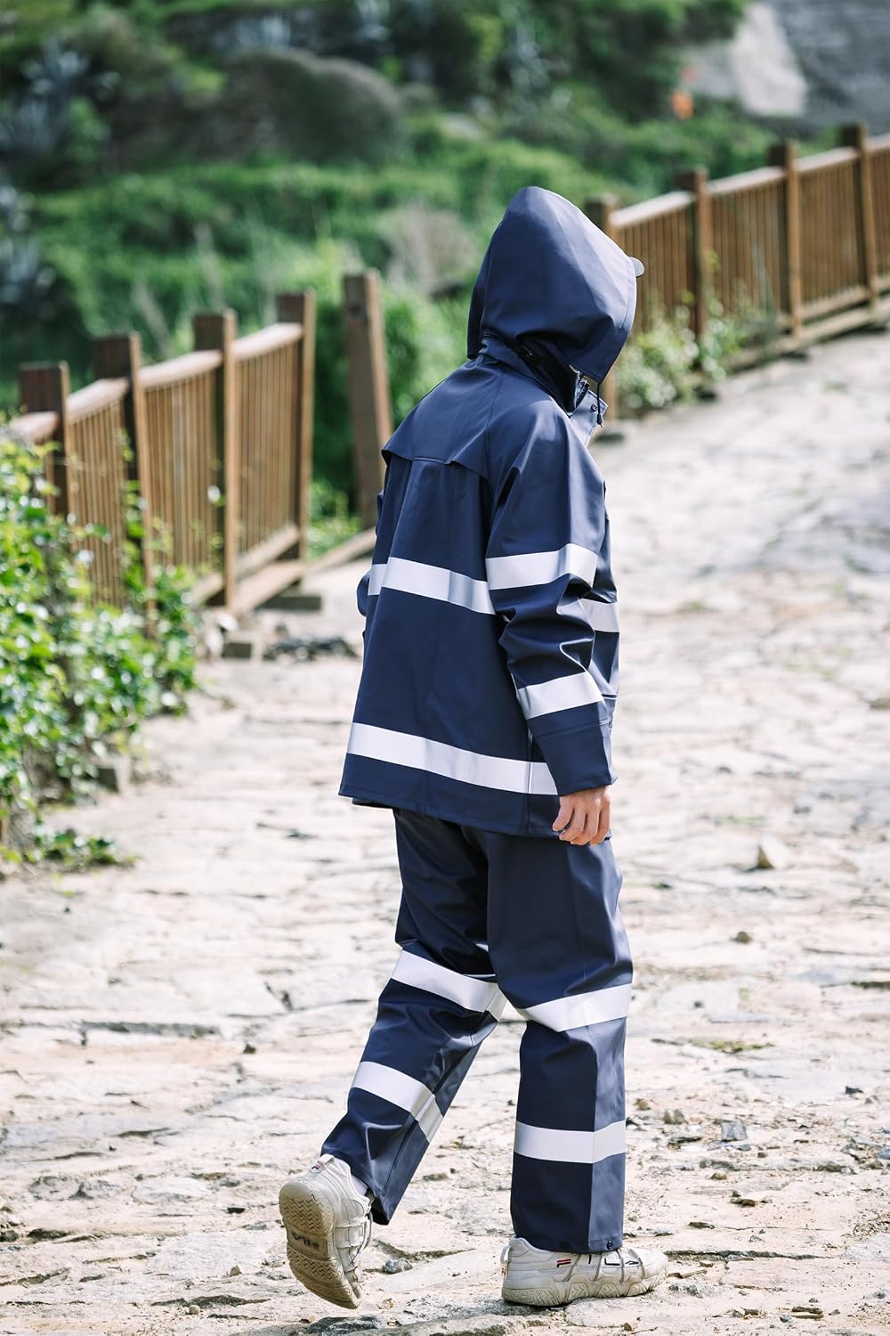 RainRider Rain Suits for Men Women Waterproof Reflective Rain Coat Bib Pants for Safety Heavy Duty Rain Gear Fishing