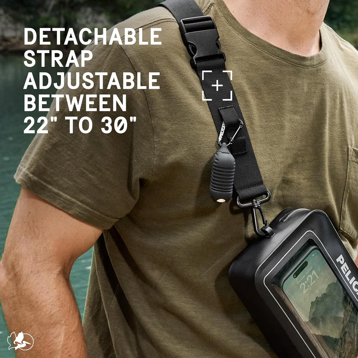 Pelican Marine Water-Resistant Sling Bag with Adjustable Strap (2L) - Black