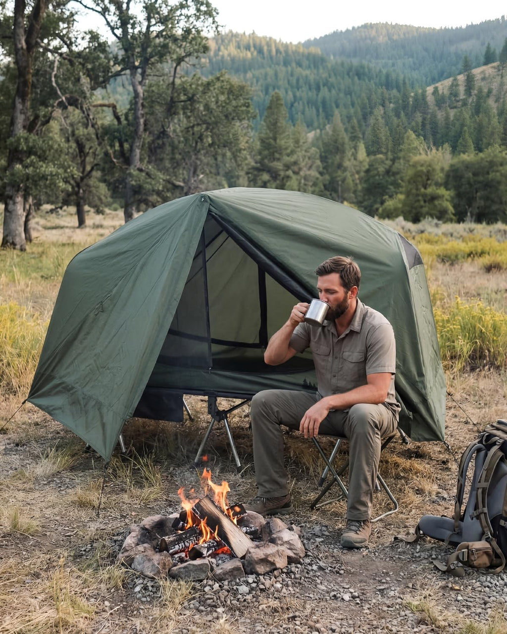 Gonex 31.5" Wide Camping Tent Cot 1 Person Folding Off-Ground Cot
