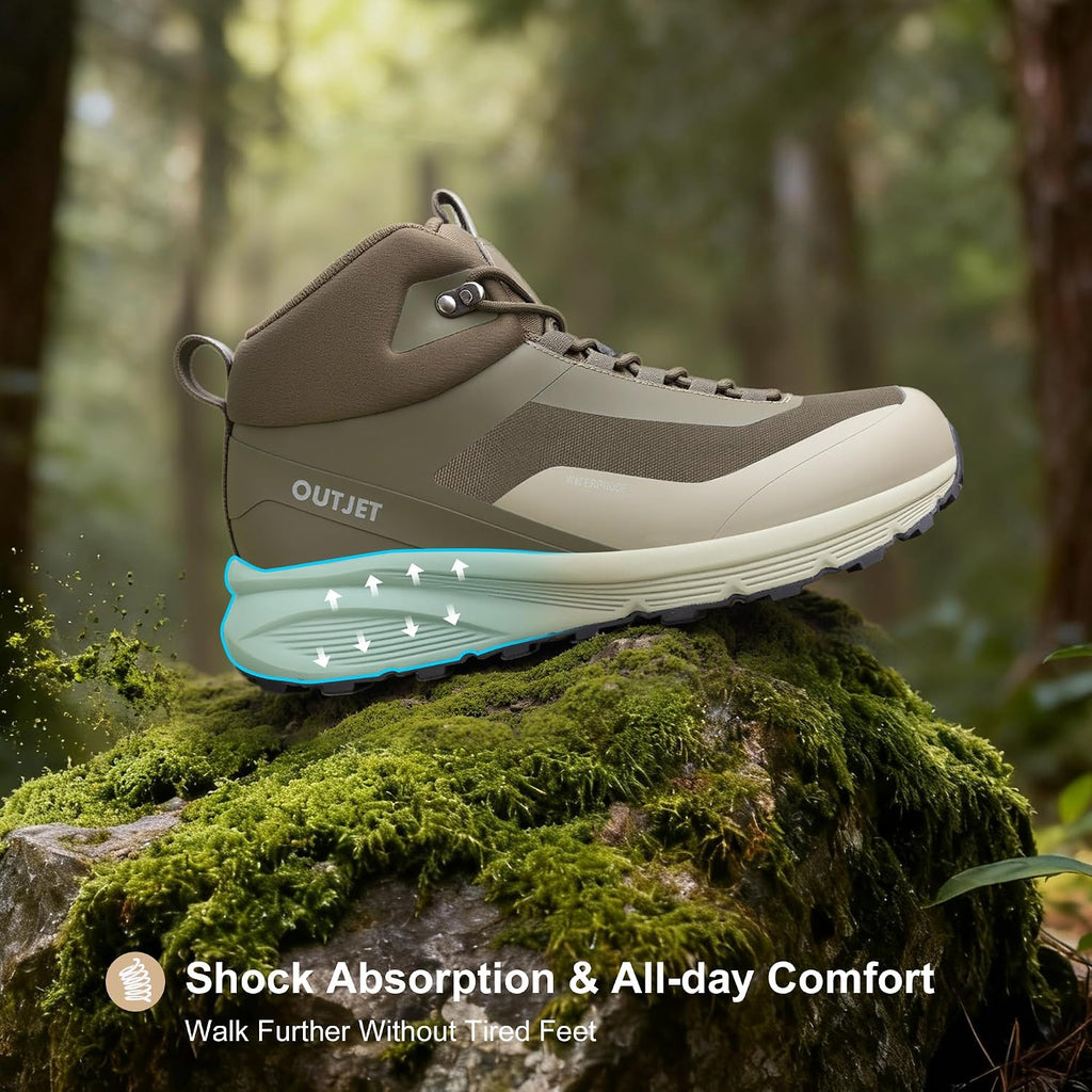 Men's Waterproof Hiking Boots Lightweight Comfortable Outdoor Walking Trail Boots Shoes