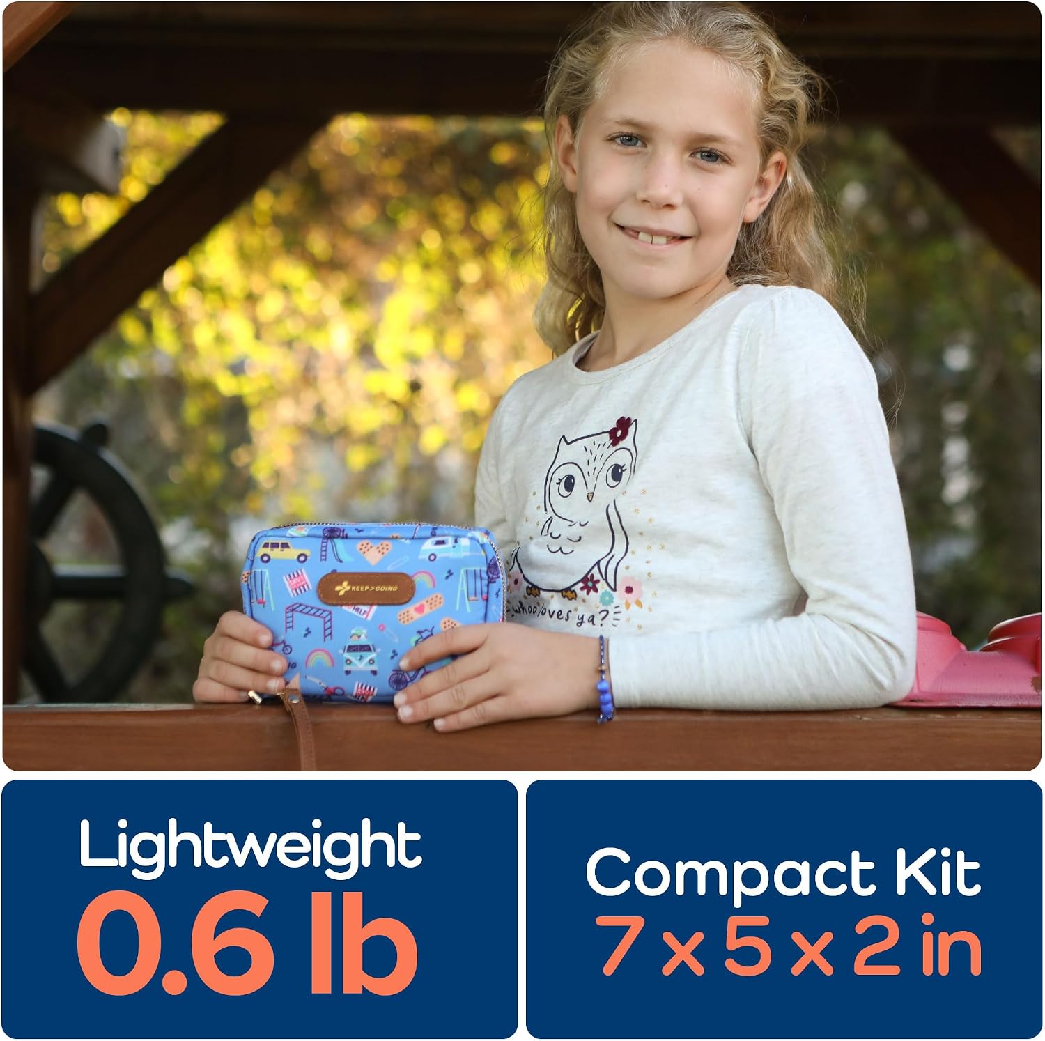 KeepGoing Travel First Aid Kit for Kids, 130 Pc. TSA-Approved Travel Size