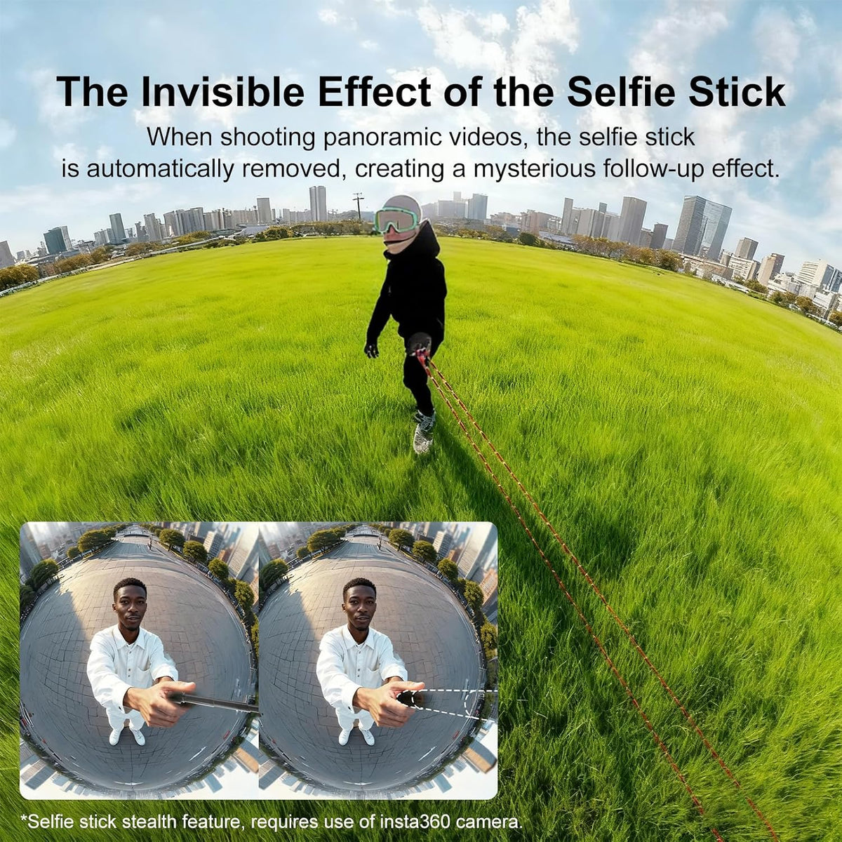 Bullet Time Handle Tripod for Insta360 X5 X4, 47" Selfie Stick
