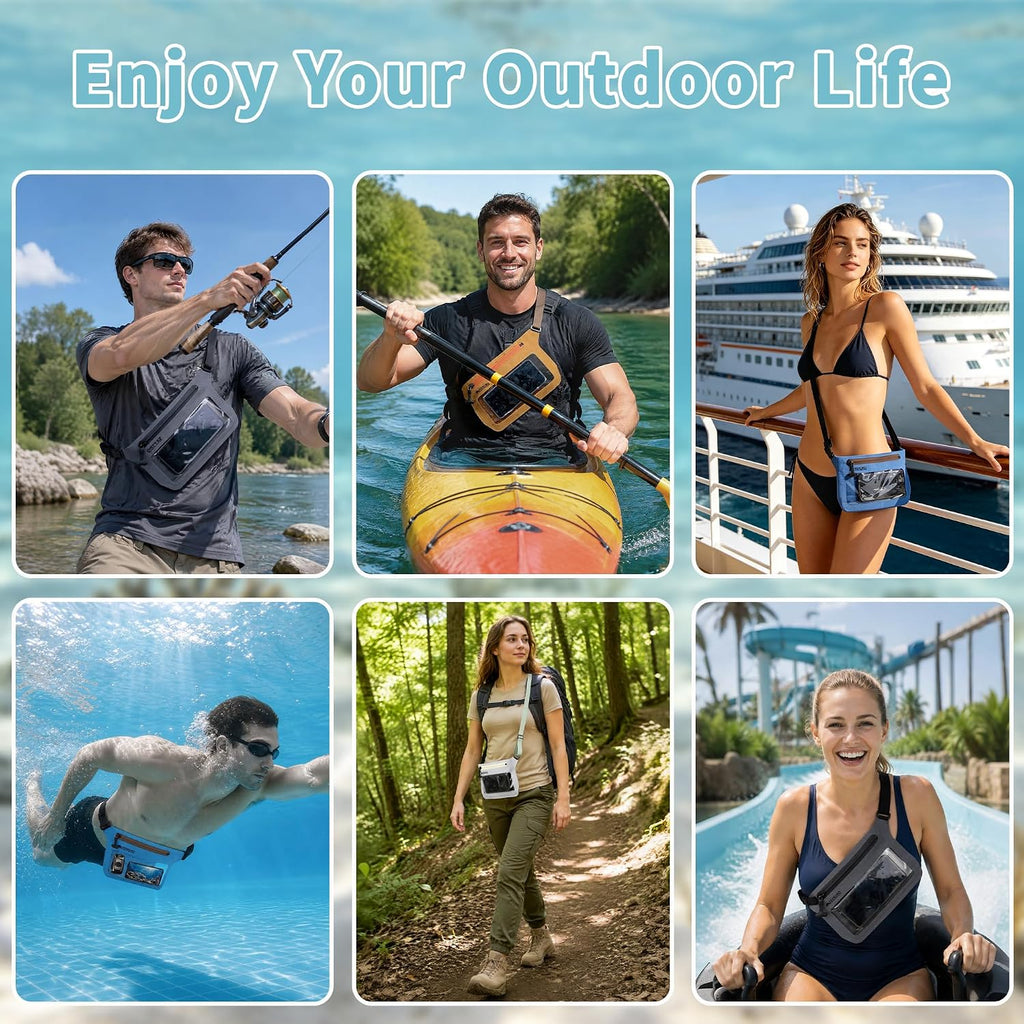 Phone Pouch, IPX8 Waterproof Reusable Fanny Pack,Large Dry Bag