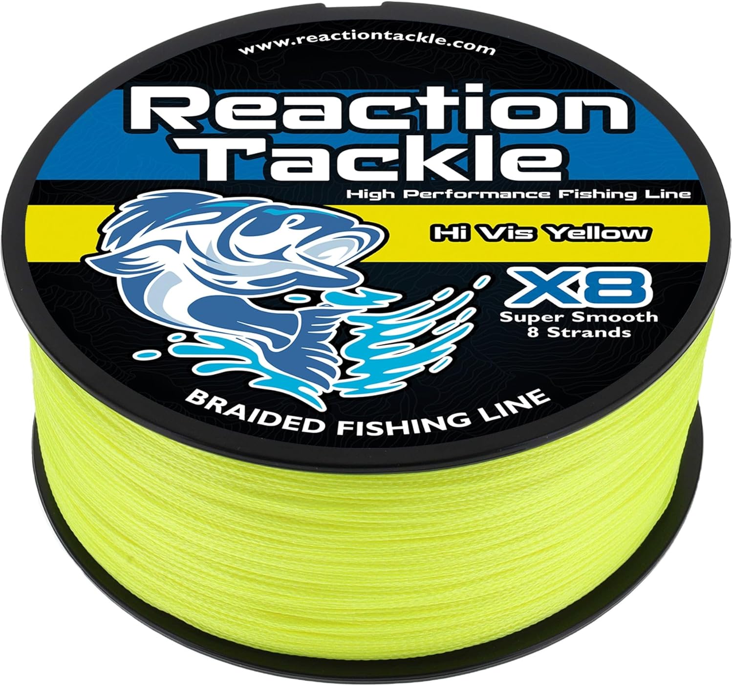 Reaction Tackle Braided Fishing Line - Pro Grade Power Performance for Saltwater or Freshwater Fish - Colored Fishing Line Braid for Extra Visibility