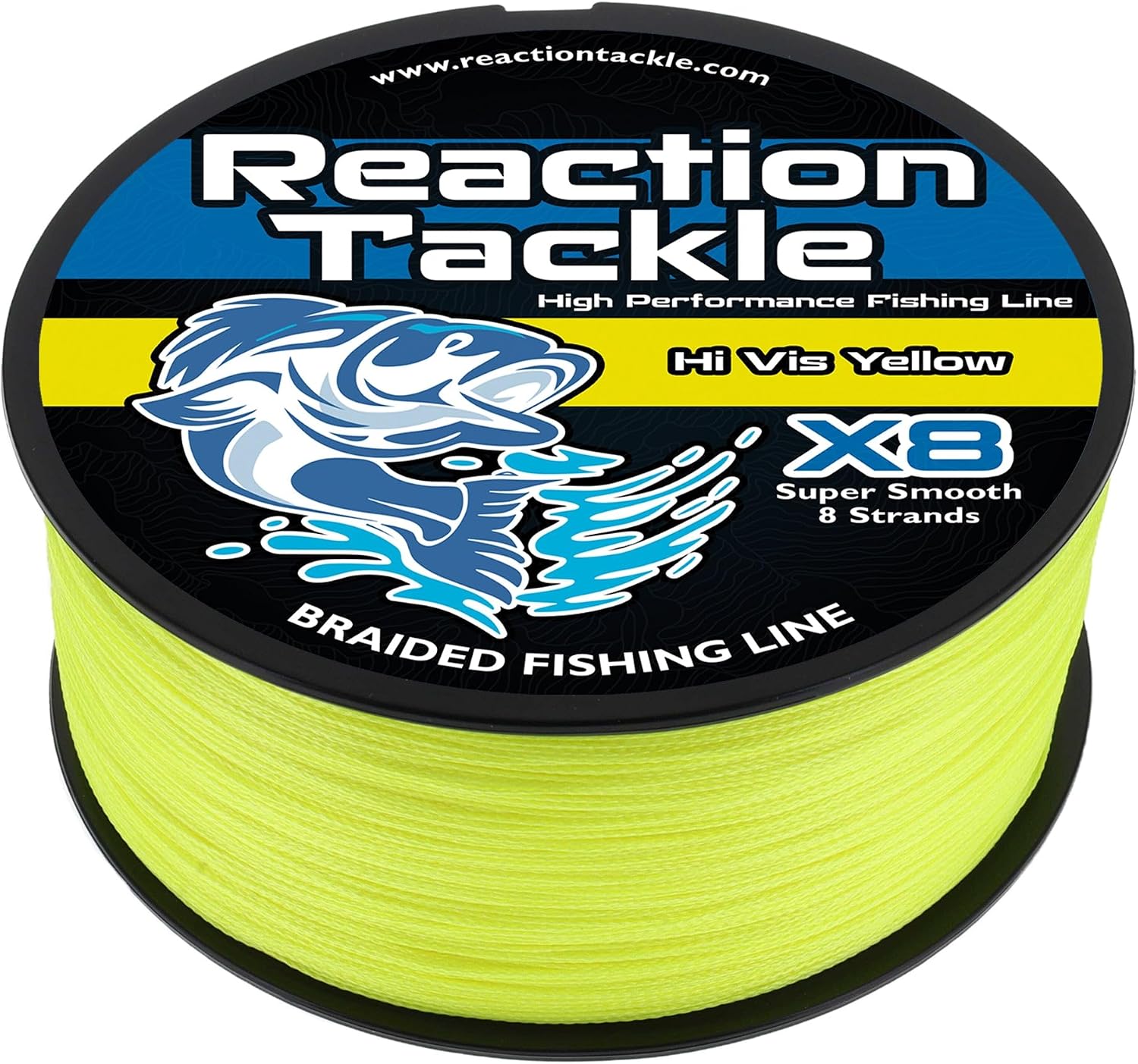 Reaction Tackle Braided Fishing Line - Pro Grade Power Performance for Saltwater or Freshwater Fish - Colored Fishing Line Braid for Extra Visibility