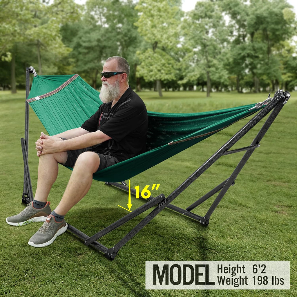 Tranquillo Double Hammock with Stand Included for 2 Persons, Peacock
