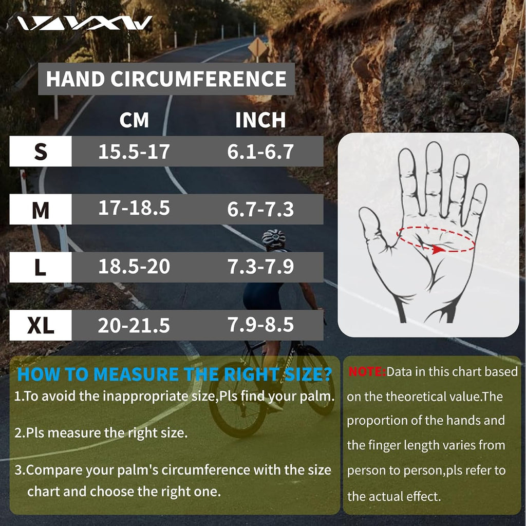 VXW Bike Gloves for Men Women Cycling - with Reflective Strips &Anti-Slip Shock-Absorbing Pad for Bicycle/Mountain Bike/Workout/MTB/Gym