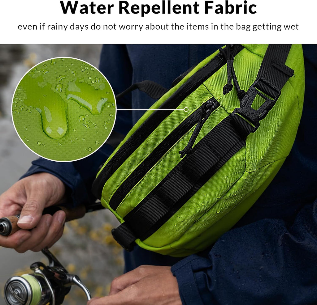 THKFISH Fishing Waist Pack, Fishing Tackle Bag Waterproof Fanny Pack for Women & Men Portable Sling Bag