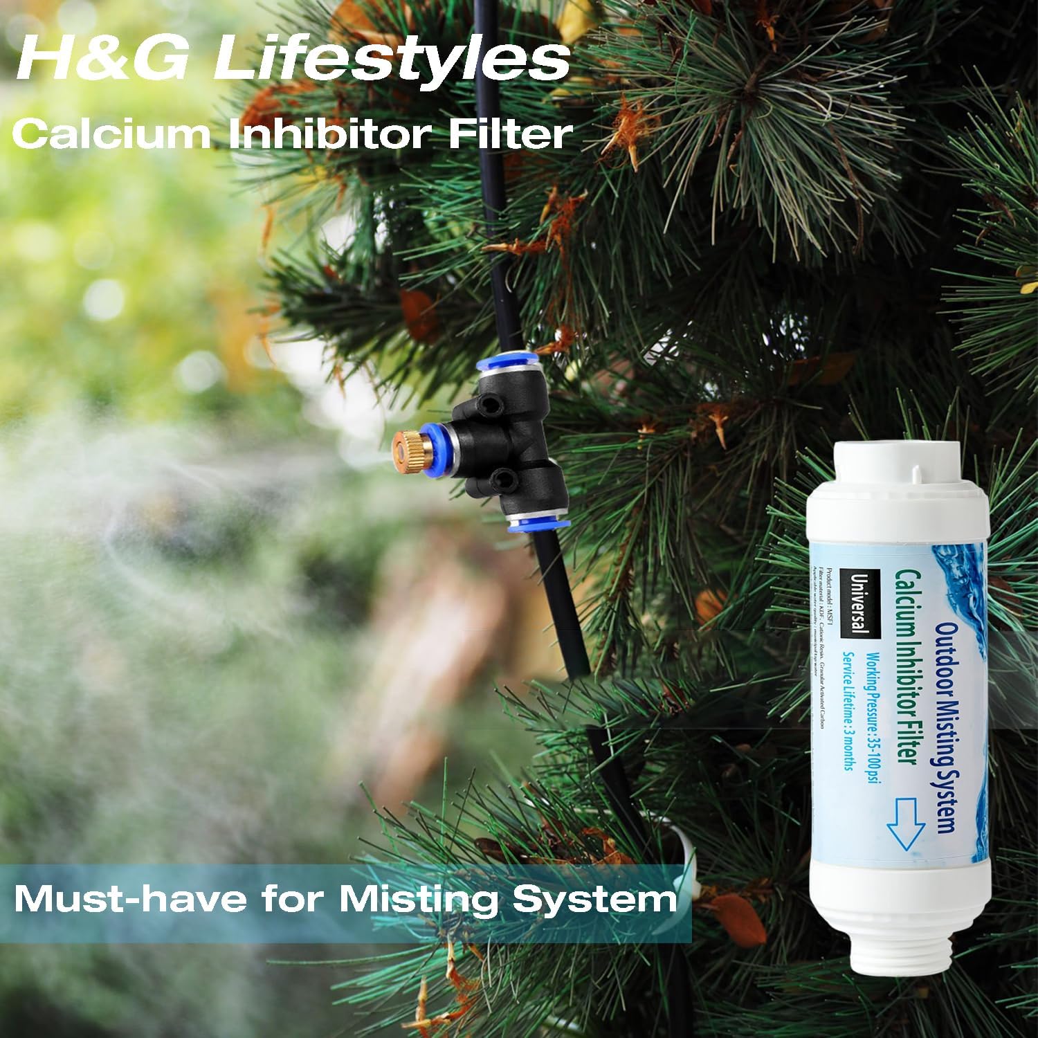 H&G lifestyles Calcium Inhibitor Filter for Misting System (Pack of 4)