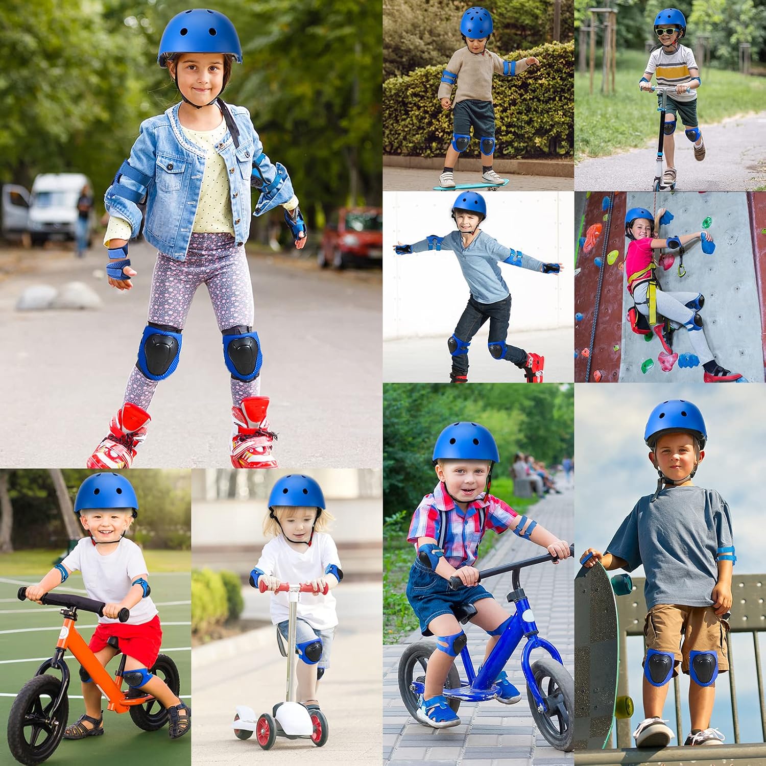 Toddler Kids Bike Helmet Set with Knee Elbow Pads, CPSC Certified
