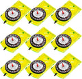 BBTO 9 Pieces Orienteering Compass Hiking Backpacking Camping Compass Map Reading Outdoor Waterproof Compass for Scout Men Women