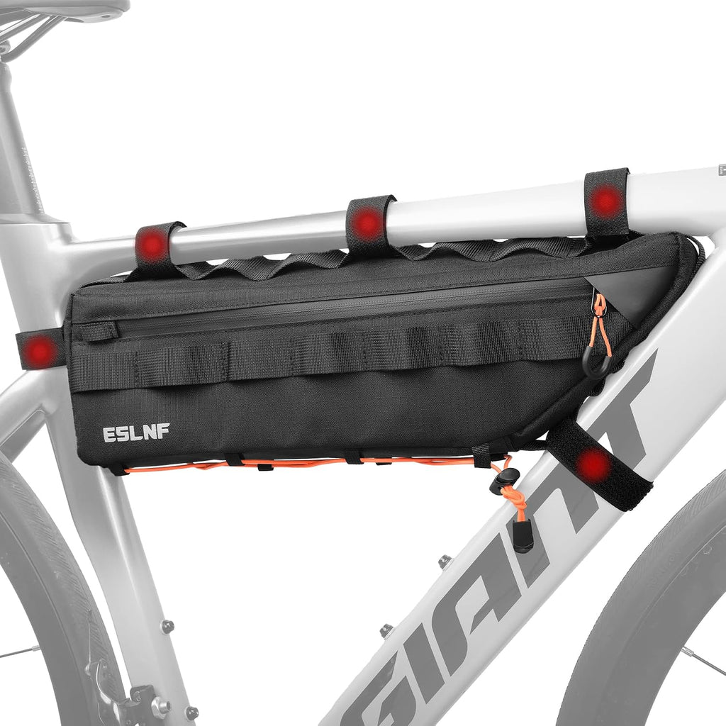 Bike Frame Bag Bicycle Bag for MTB Road Bike, Bike Triangle Bag, 2.7L Large Capacity Cycling Bag, Water-resistant Fabric, Universal Fit MTB, Road Bike, E-bike, Bike Accessories