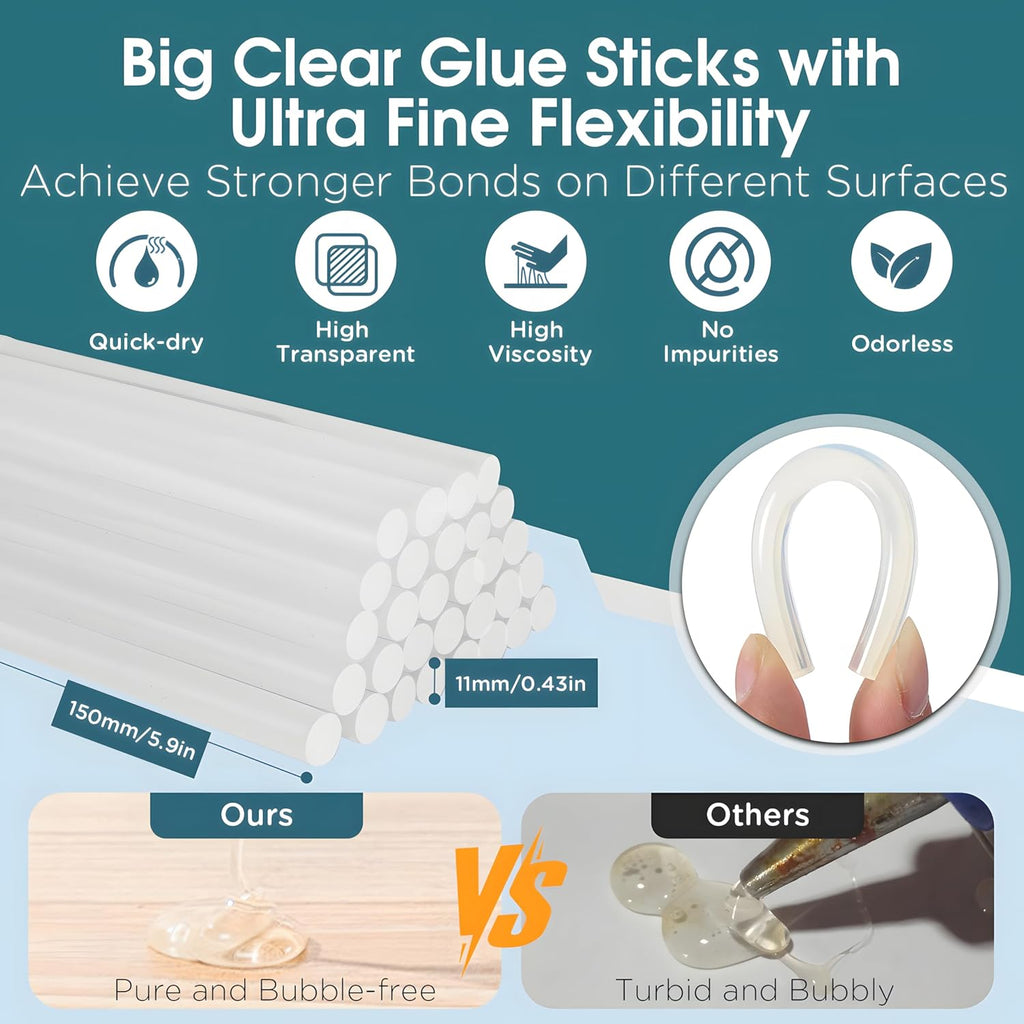 Hot Glue Gun Kit with 30 Sticks, 60/120W Full Size Dual Power Glue Gun