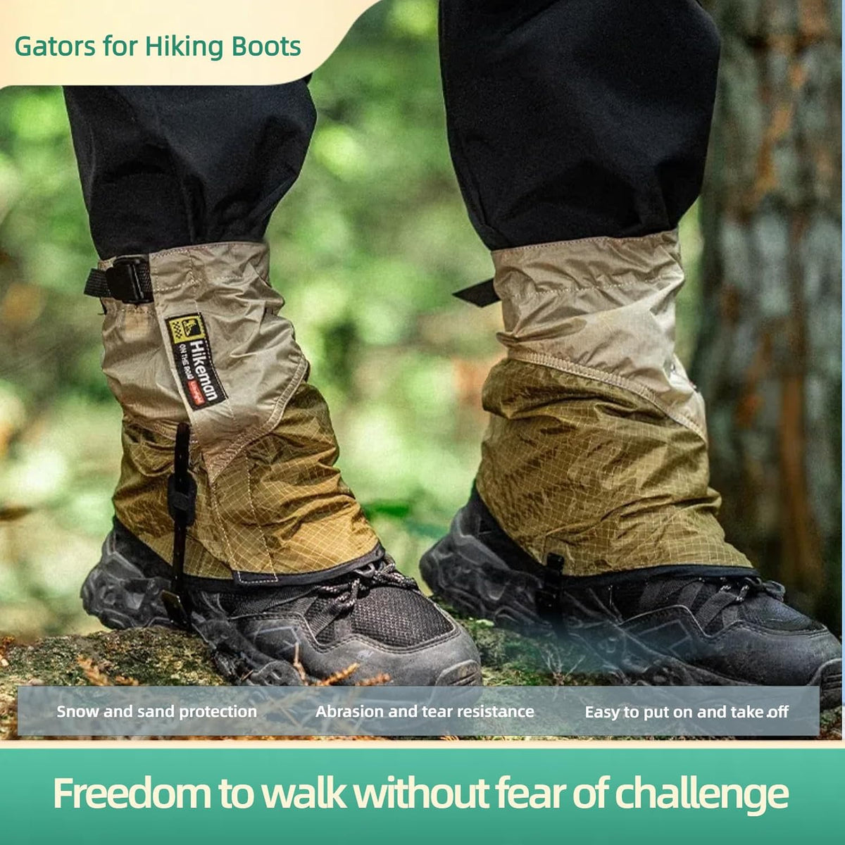 Gaiters for Hiking:Adjustable Leg Gaiter Waterproof Anti-Tear Ankle Gaiters Outdoor Hiking Walking Climbing Hunting Snow for Men Women