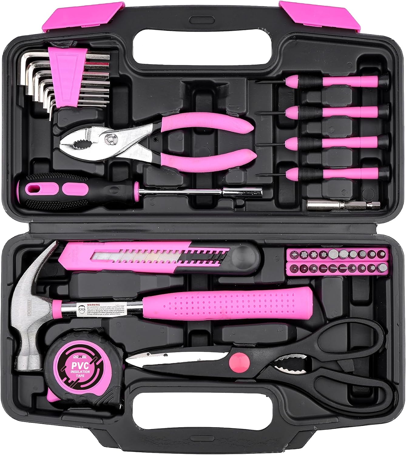 DOWELL Tool Set, 40 Pcs Tool Kit, Screwdriver Set With Storage Case, Pink