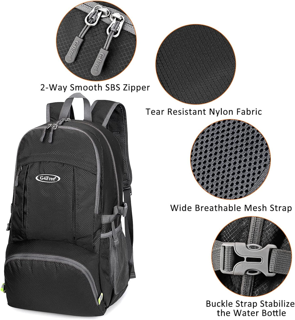 G4Free 40L Lightweight Packable Hiking Backpack, Waterproof Travel Daypack
