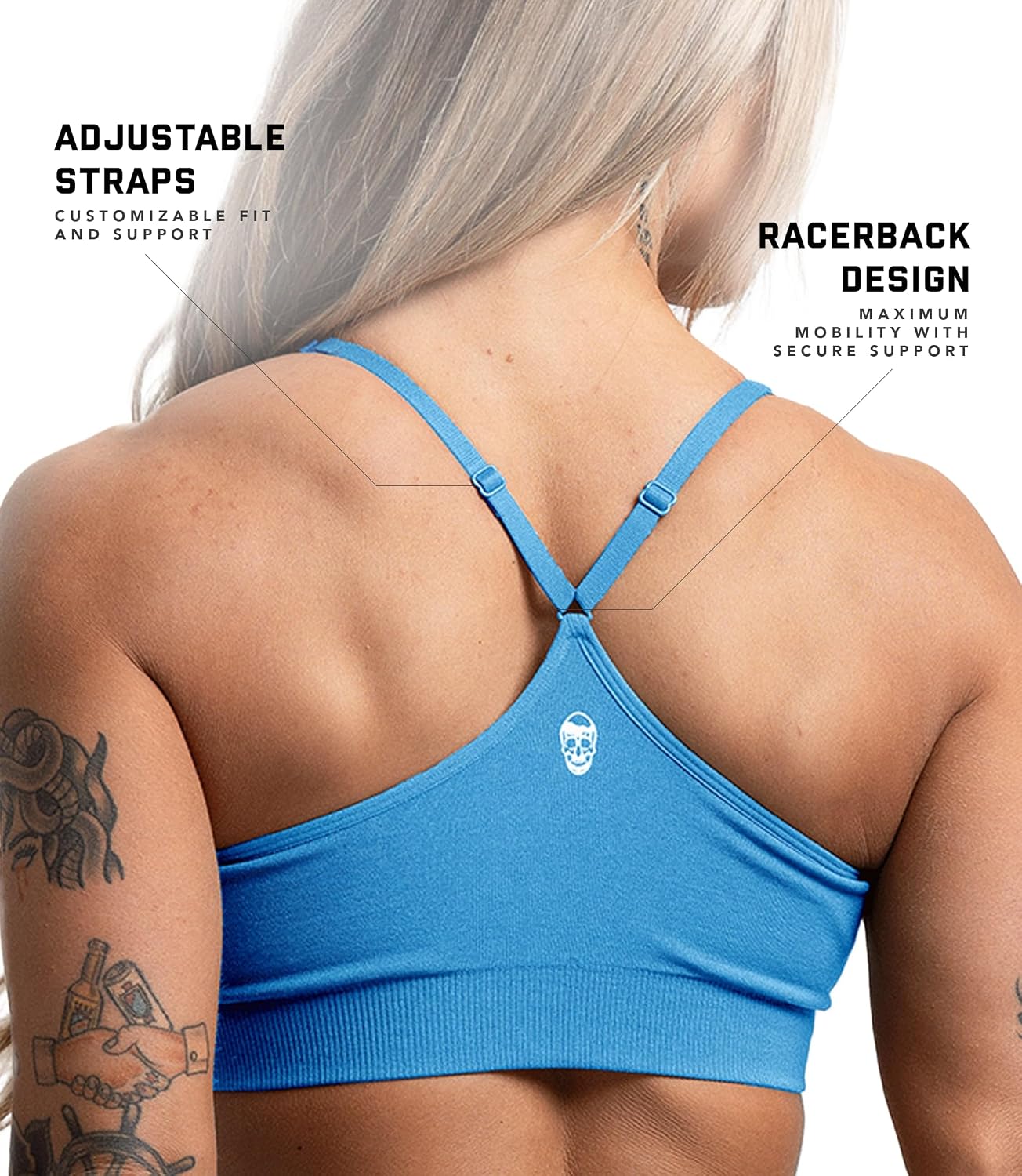Gymreapers Seamless Sports Bra for Women - Wireless Compression Padded Supportive Bras for Gym, Yoga, & Fitness