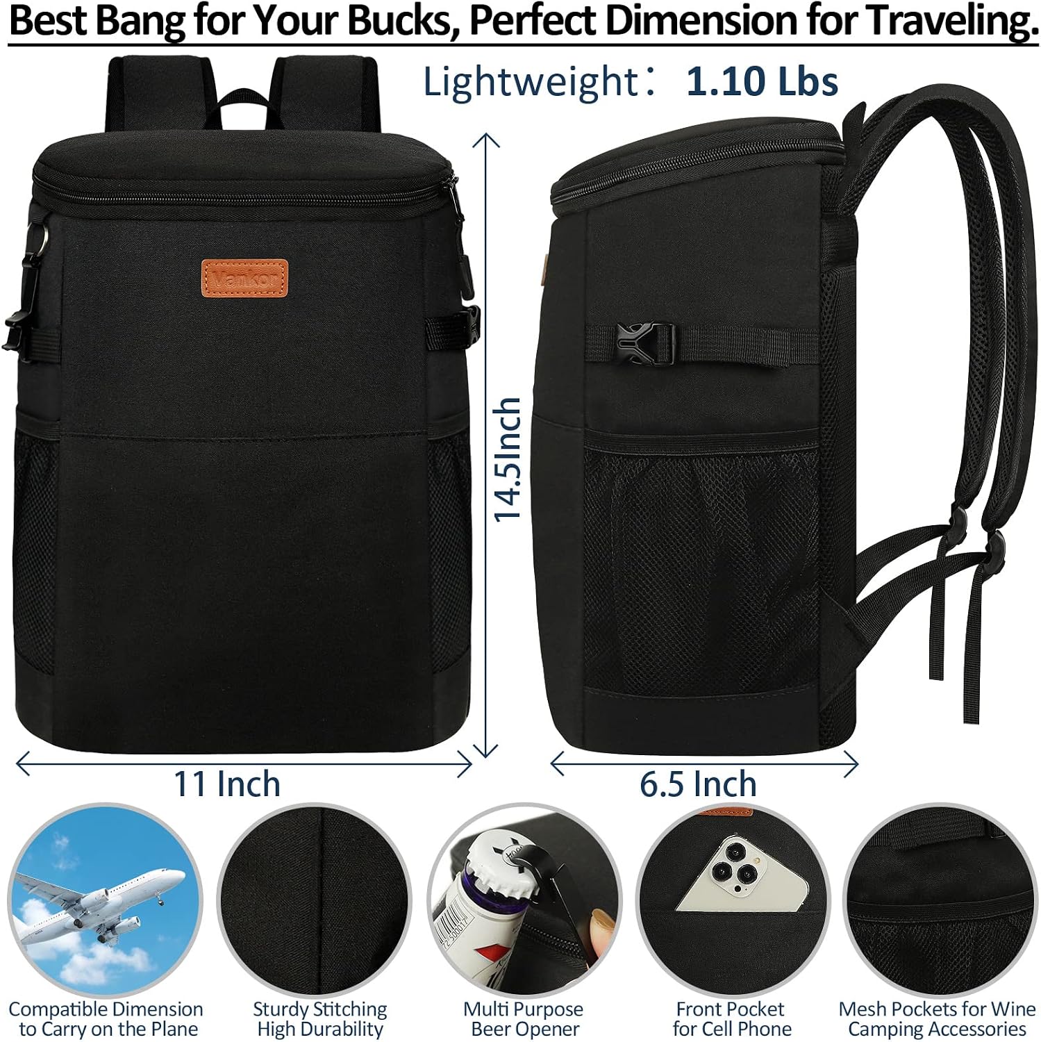 Vankor Camping Cooler Backpack Insulated Waterproof