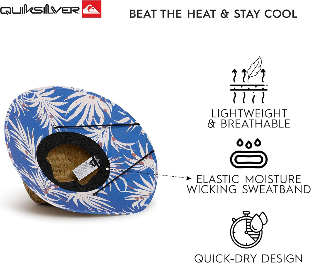 Quiksilver Men's Wide Brim Outdoor Lifeguard Straw Sun Hat