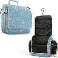VENTURE 4TH Hanging Travel Toiletry Bag, 17 Compartments - Blue Flowers