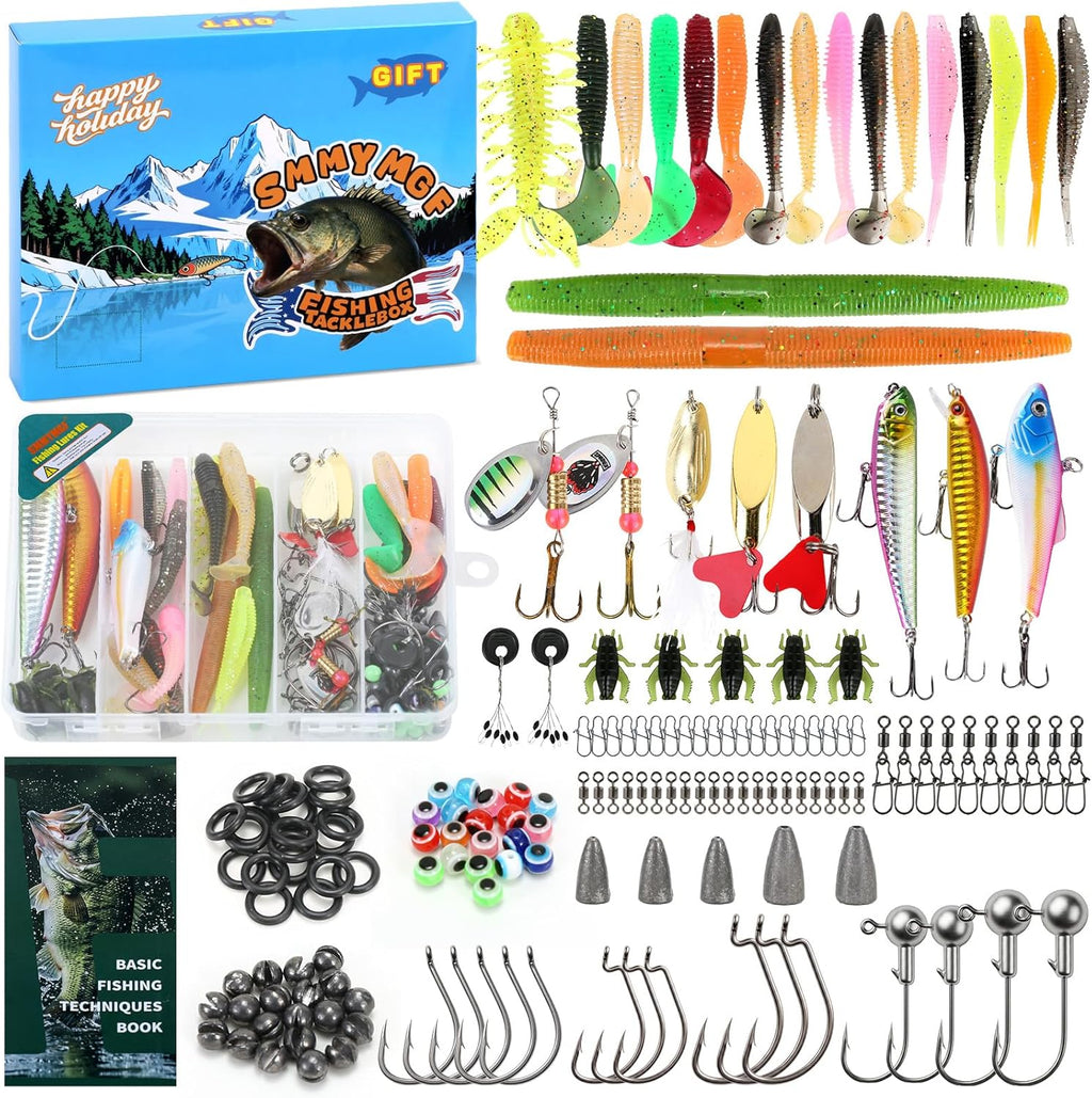 3-Layer Fishing Tackle Box Kit with Accessories Case and Tools