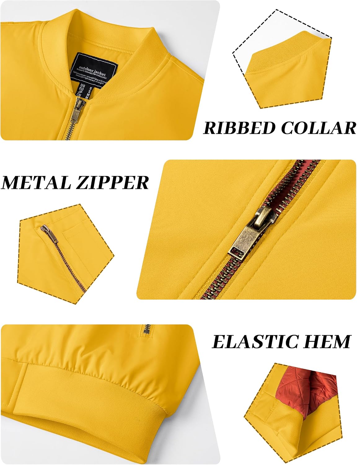 KEFITEVD Men's Bomber Jackets Winter Windbreaker Warm Full Zip Casual Coats