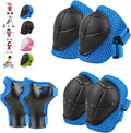 WayEee 6PCS Kids Protective Gear Set Knee Pads Elbow Pads Wrist Guards/3-14