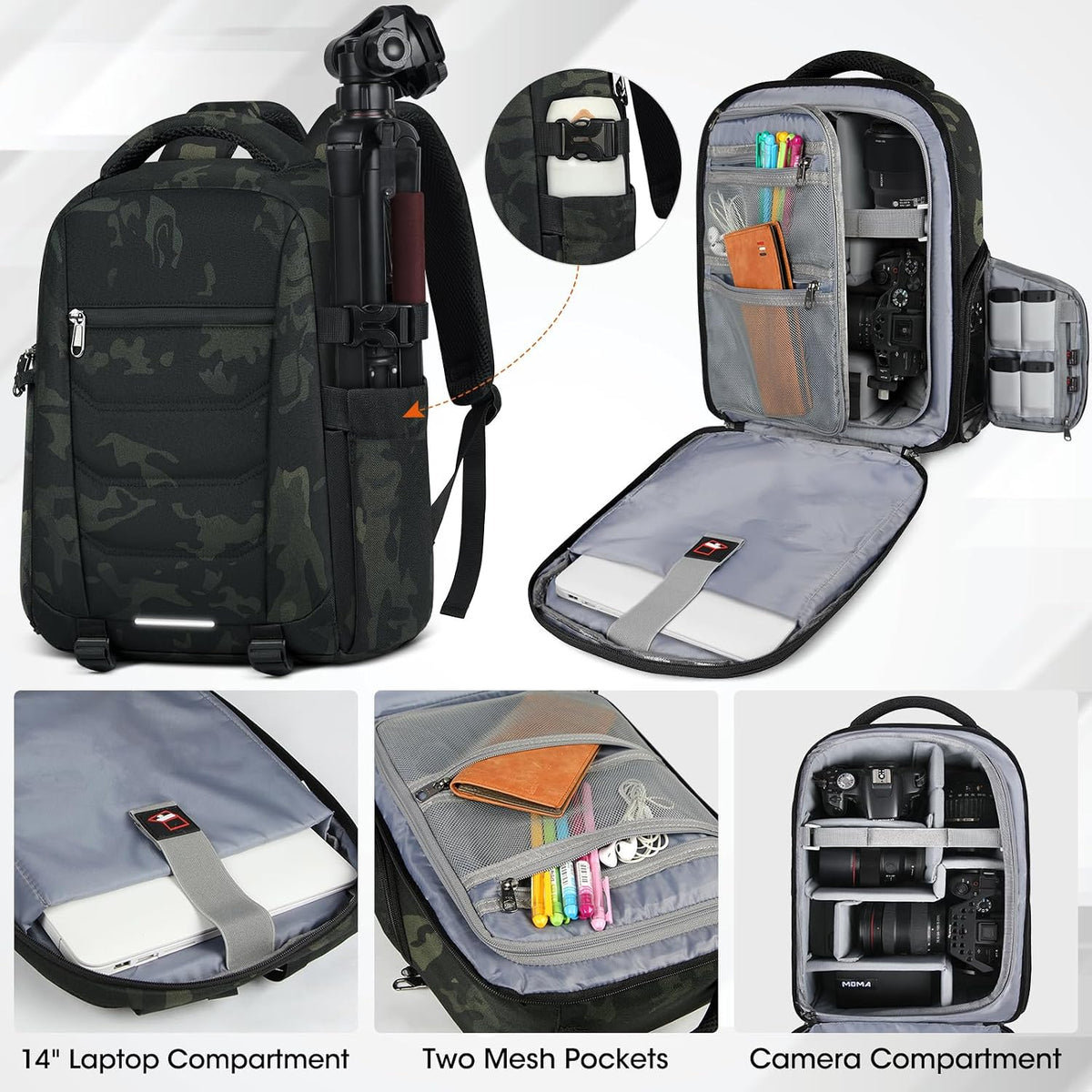 SDYSM Camera Bag Backpack Professional for DSLR SLR Mirrorless Camera