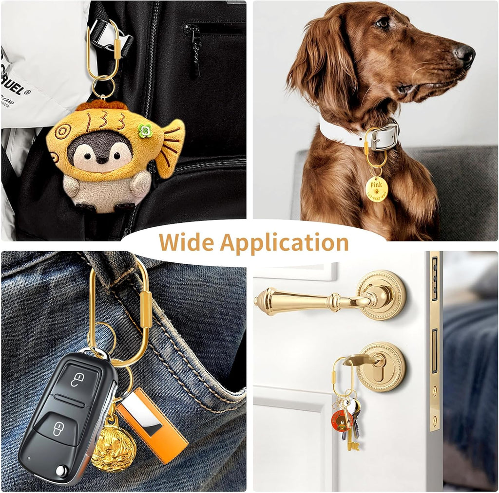 Muitcdo Brass Key Rings Bulk, Key Chain Organizer Holder for Men Women with Secure Screw Locking (8 Pack)