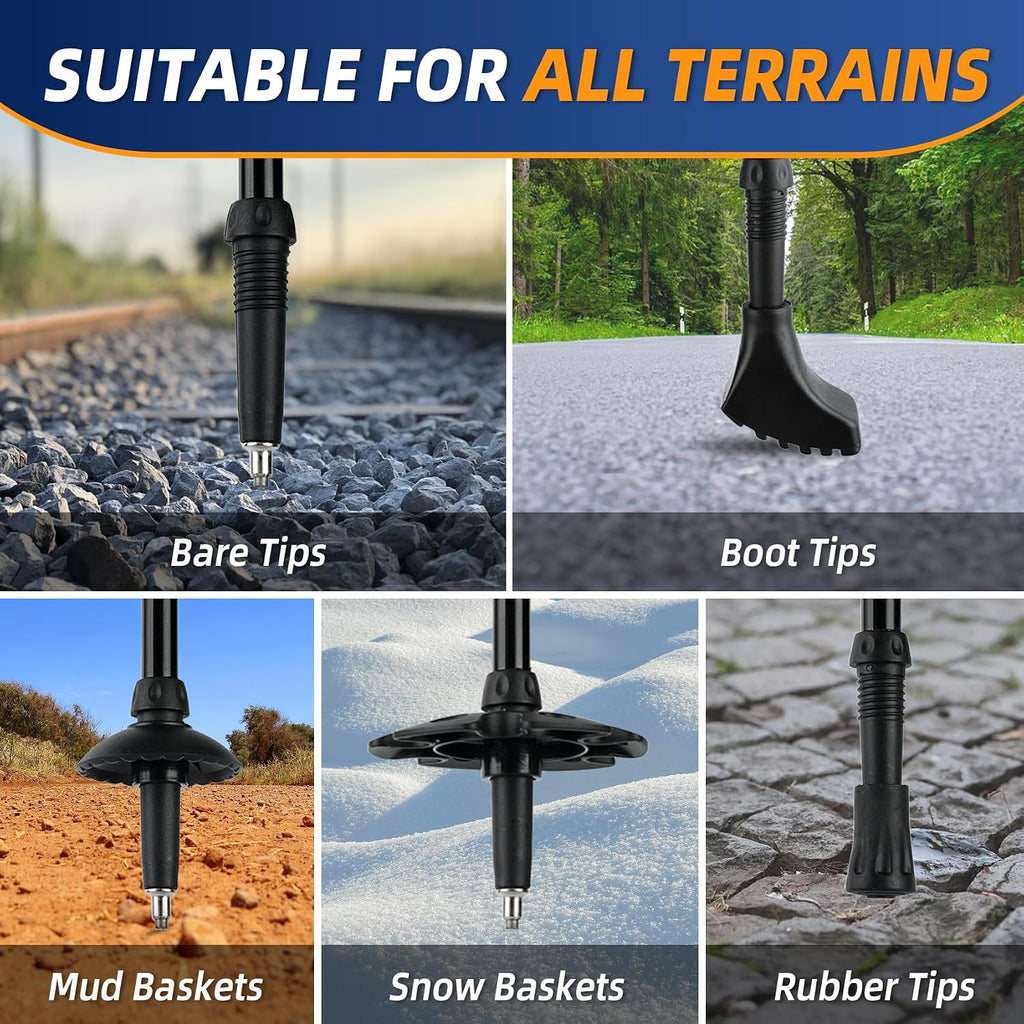 Hiking Poles, Trekking Poles for Hiking, Lightweight Aluminum Adjustable