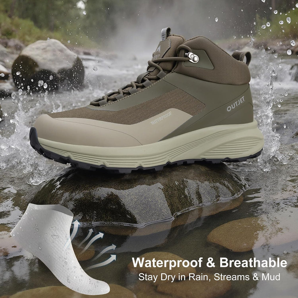 Men's Waterproof Hiking Boots Lightweight Comfortable Outdoor Walking Trail Boots Shoes