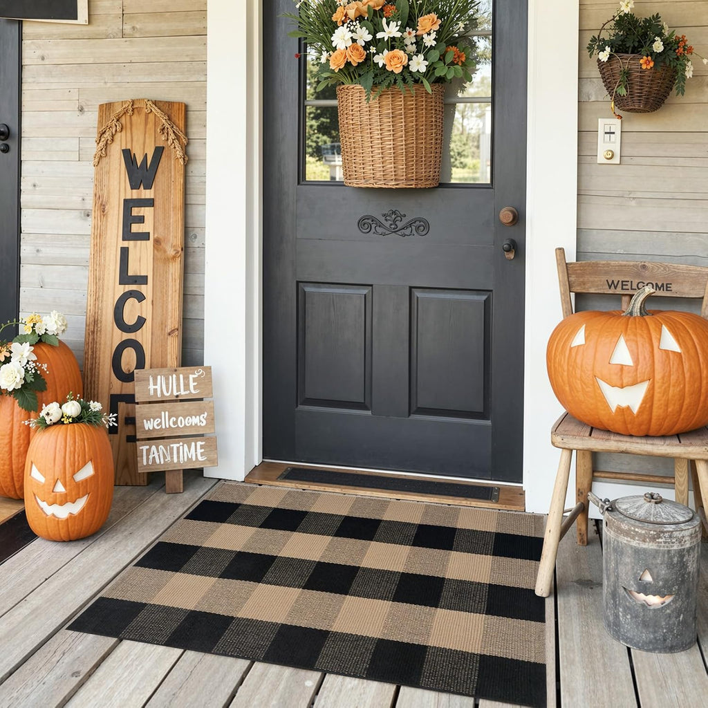 KIMODE Front Door Mat Outside Entrance Fall Front Porch Rug Welcome Decor