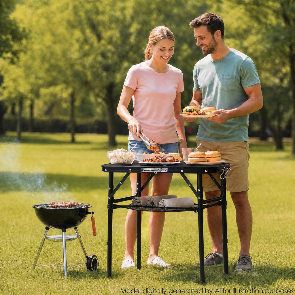 YUFIFAIRY Small Folding Table Portable, 24''L x16''W Foldable Camp Table