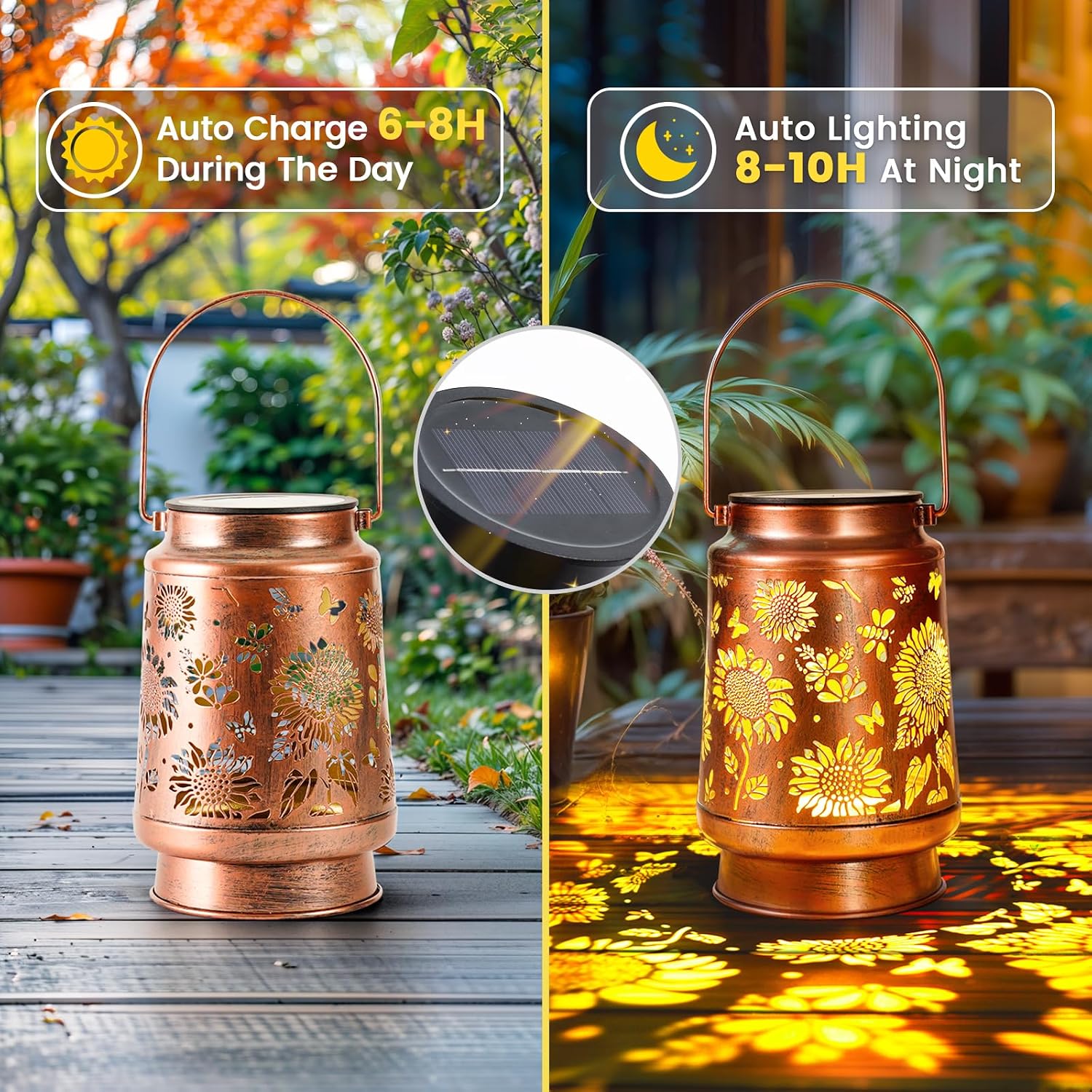 Homemory Gifts for Women, Solar Sunflower Lanterns Outdoor Lights