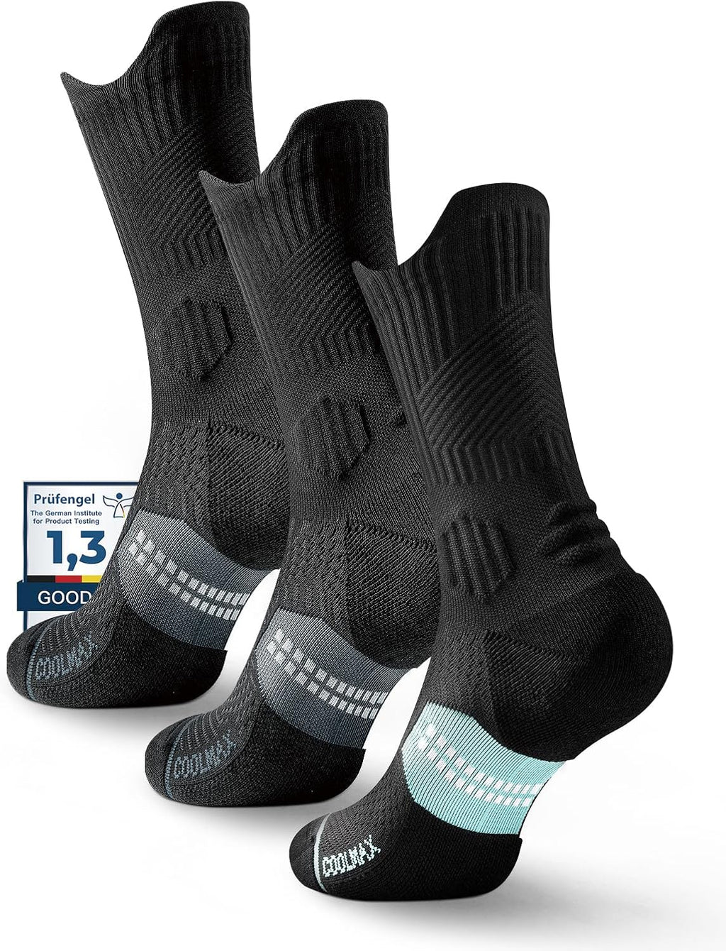 Juclise Womens Coolmax Bamboo Viscose Compression Crew Running Socks