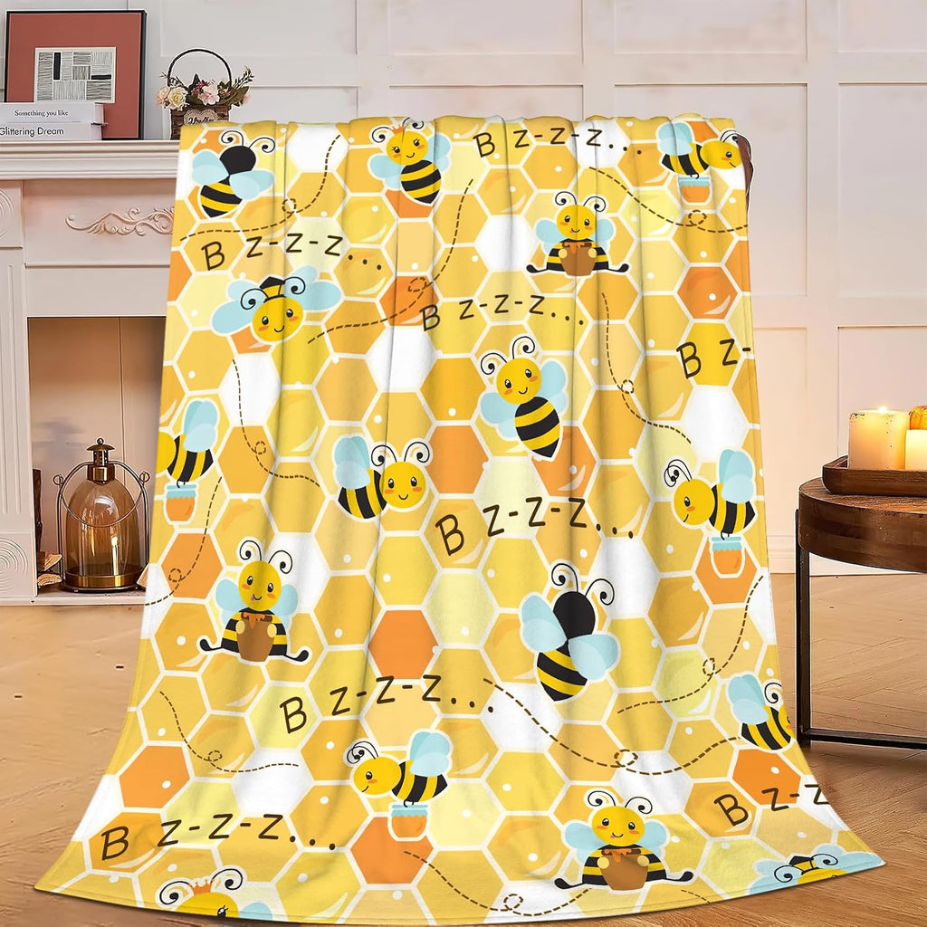 Camping Blanket Soft Warm Plush Throw Blanket Happy Camper RV Gifts for Camper Lover Cozy Lightweight Flannel Fleece Bedding Stuff Decor Blanket for Girls Kids Adults Women 40"x50"